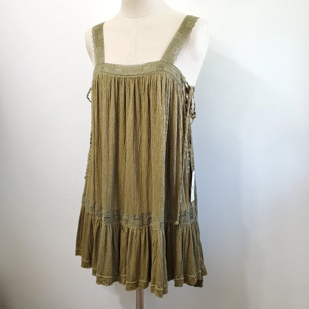 NWT Free People Sweet Thing Tunic Crochet Trim Dress/Top XS